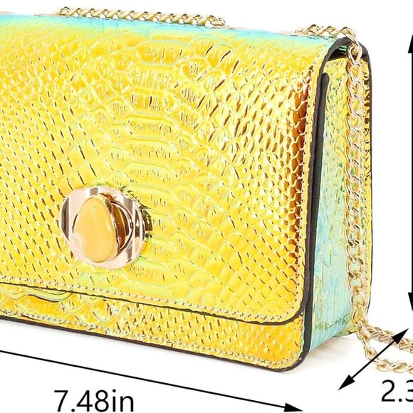 Women Holographic Evening Bag PU Leather Small Capacity Multiway Accessory - Picture 2 of 7